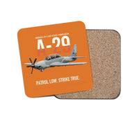 Thumbnail for A-29 Super Tucano Light Attack design on orange 1 piece coaster