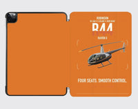 Thumbnail for Robinson R44 Raven II design on orange ipad tablet case