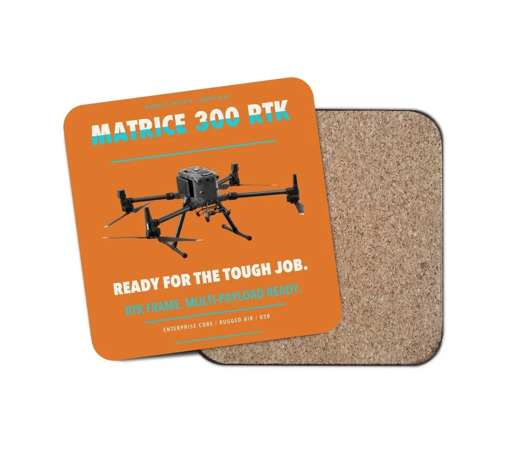 DJI Matrice 300 RTK design on orange 1 piece coaster