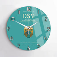Thumbnail for Des Moines International Airport (DSM) design on turquoise no frame wall clock