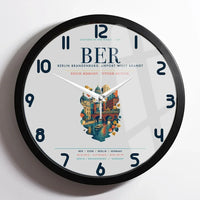 Thumbnail for Berlin Brandenburg Airport Willy Brandt (BER) design on light gray framed wall clock