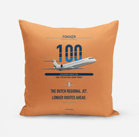 Thumbnail for Fokker 100 design on orange pillow