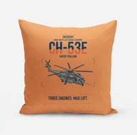 Thumbnail for Sikorsky CH-53E Super Stallion design on orange pillow