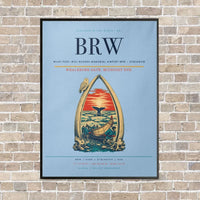 Thumbnail for Wiley Post–Will Rogers Memorial Airport BRW — Utqiagvik vertical canvas print - framed - light blue background