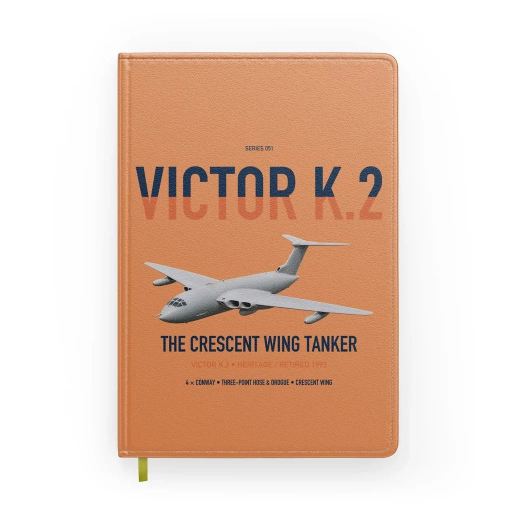 Handley Page Victor K.2 design on orange notebook
