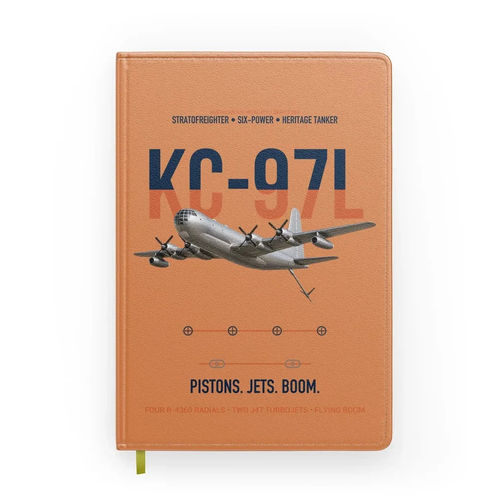 KC-97L STRATOFREIGHTER design on orange notebook