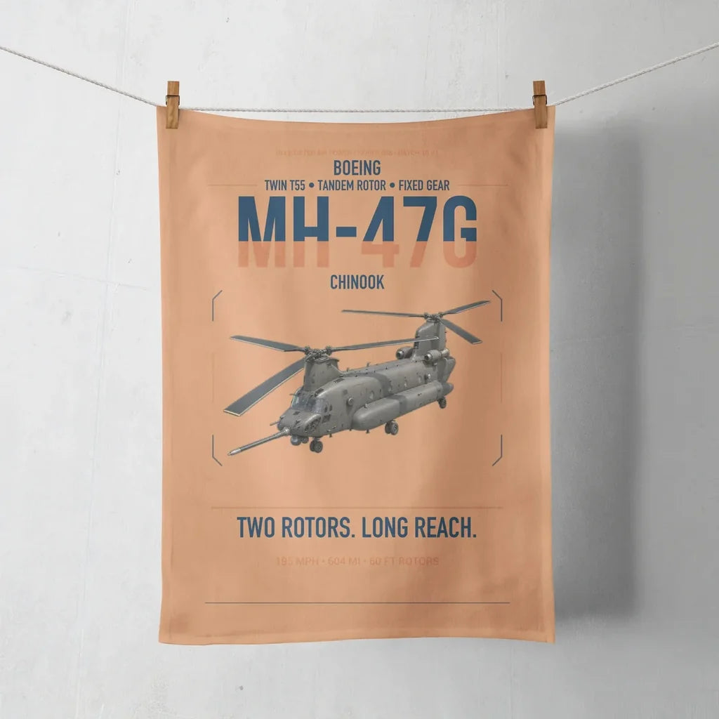 Boeing MH-47G Chinook design on orange towel