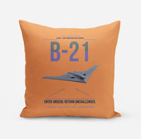 Thumbnail for B-21 Raider design on orange pillow