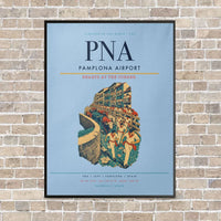 Thumbnail for Pamplona Airport PNA vertical canvas print - framed - light blue background