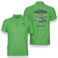 Thumbnail for Airbus Helicopters AS565 MBe Panther design on light green double-side polo t-shirt, double-side print
