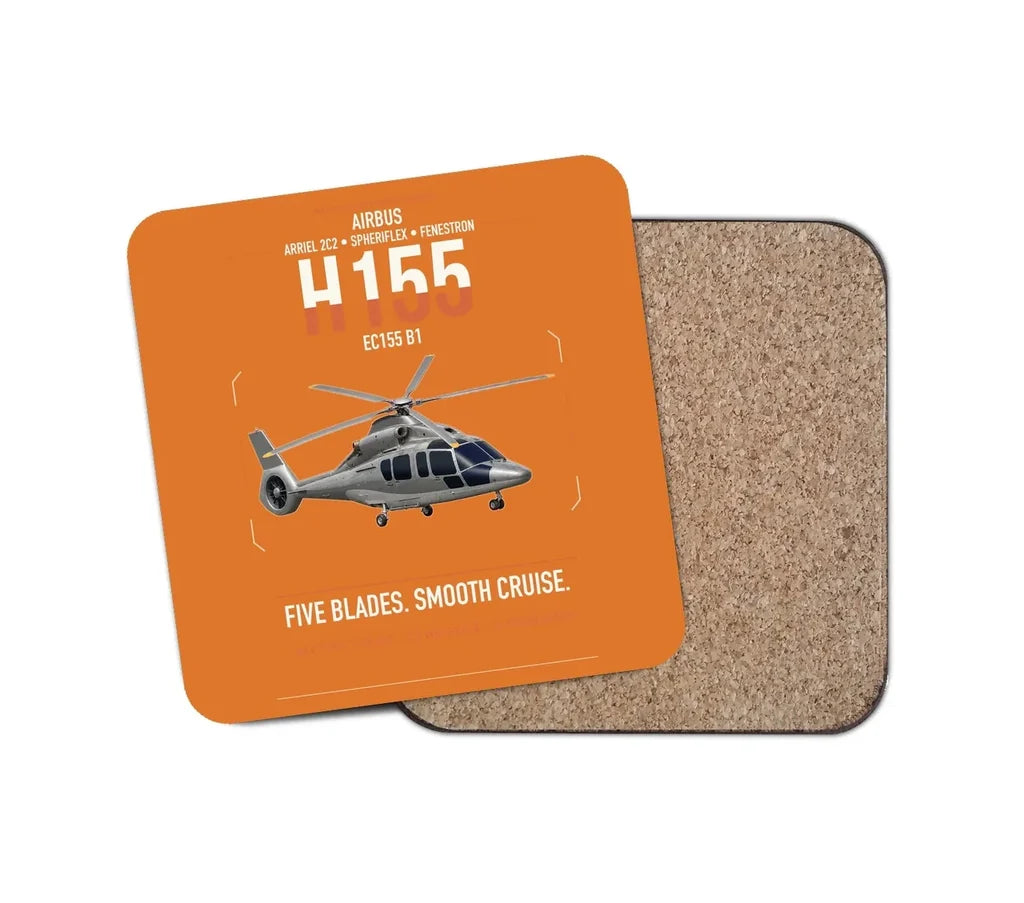 Airbus H155 EC155 B1 design on orange 1 piece coaster