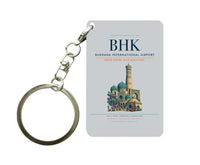 Thumbnail for Bukhara International Airport BHK Key Chain design on light gray key chain