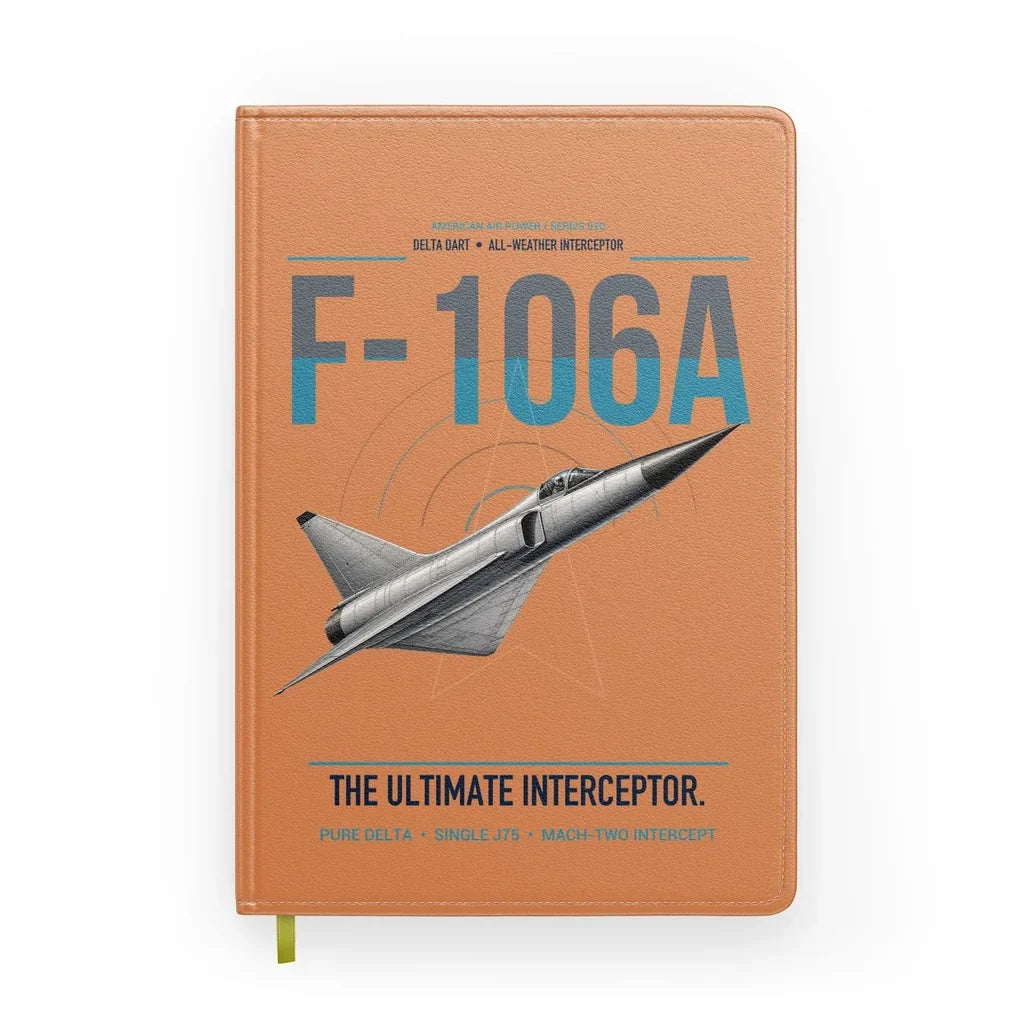 F-106A Delta Dart design on orange notebook
