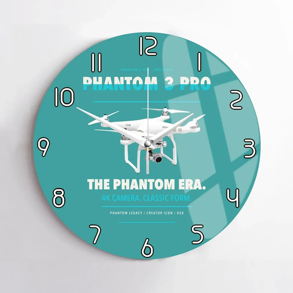 DJI Phantom 3 Professional design on turquoise no frame wall clock