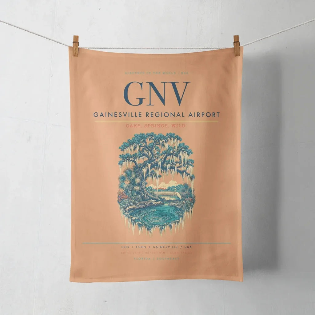 Gainesville Regional Airport (GNV) design on orange towel