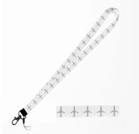 Thumbnail for Airplane Shape Aviation Alphabet lanyard - white