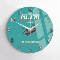 Thumbnail for Boeing CH-47D design on turquoise no frame wall clock