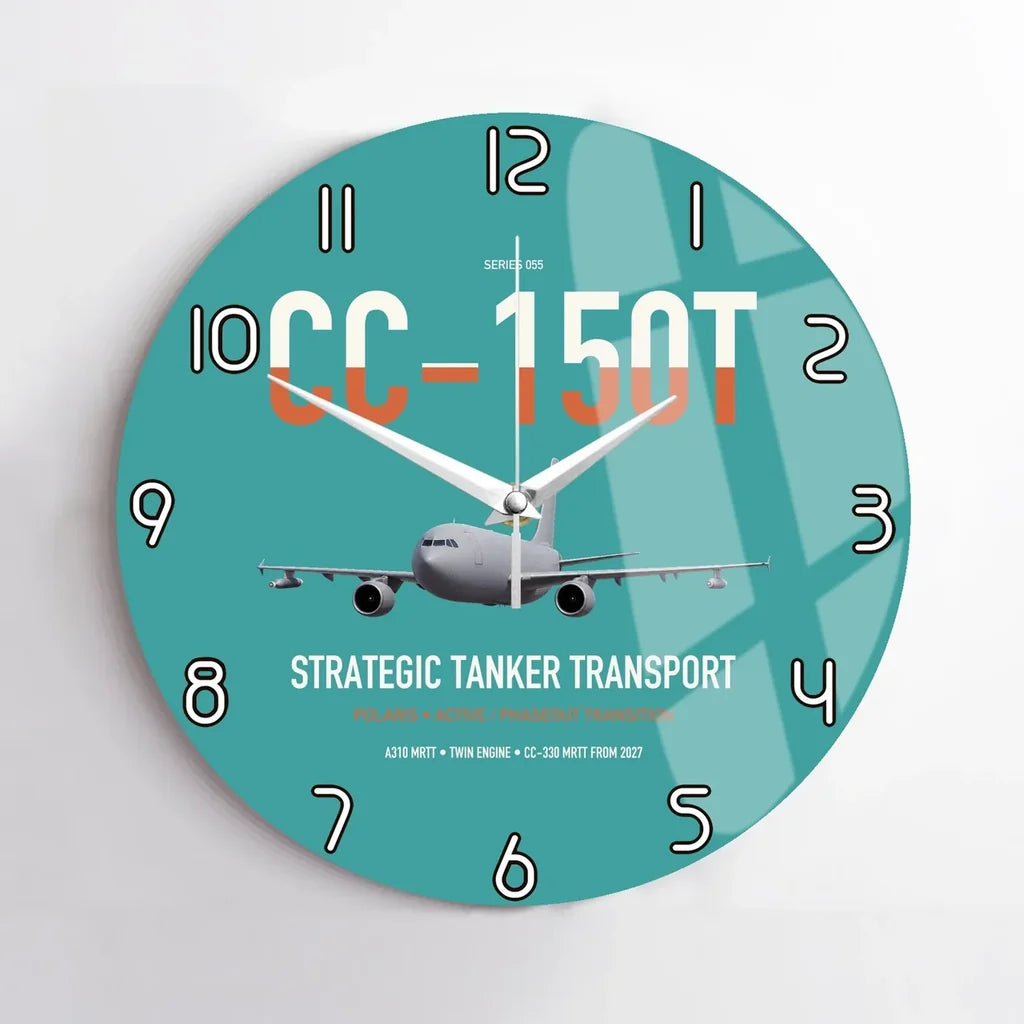 Airbus CC-150T Polaris design on turquoise no frame wall clock