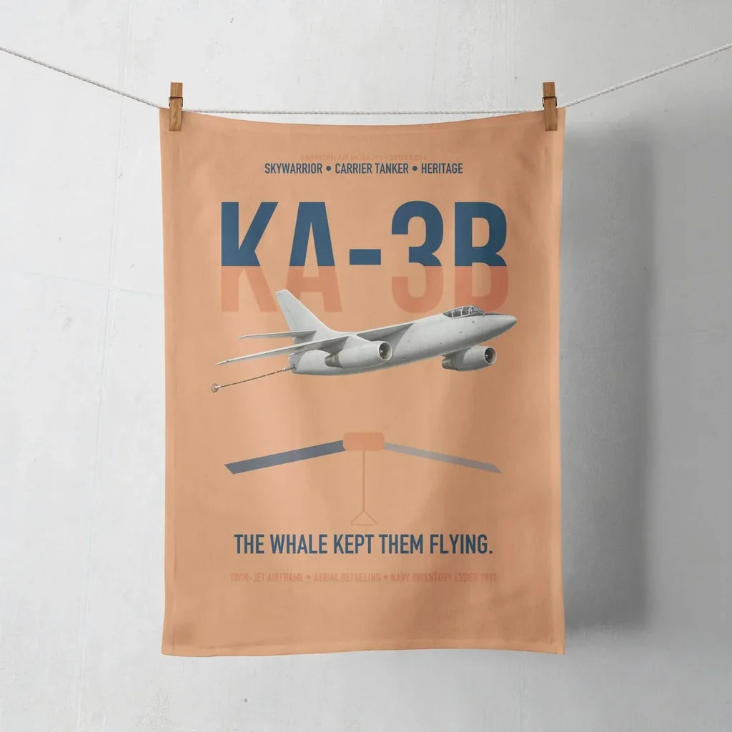 KA-3B Skywarrior design on orange towel