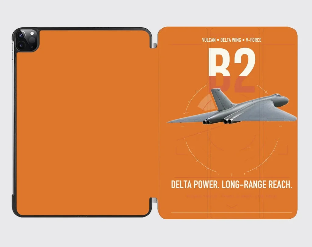 Avro Vulcan B2 design on orange ipad tablet case