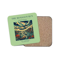 Thumbnail for The Monsoon Run - Designed Coasters design on light green 1-piece
