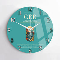 Thumbnail for Gerald R. Ford International Airport Grand Rapids (GRR) design on turquoise no frame wall clock
