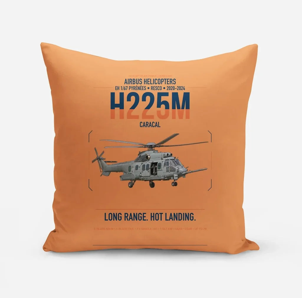 Airbus Helicopters H225M Caracal design on orange pillow