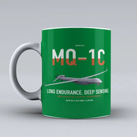 Thumbnail for MQ-1C Gray Eagle ER design on green ceramic mug, double-side print