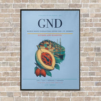 Thumbnail for Maurice Bishop International Airport GND — St. George's vertical canvas print - framed - light blue background