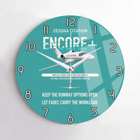 Thumbnail for Cessna Citation Encore+ design on turquoise no frame wall clock