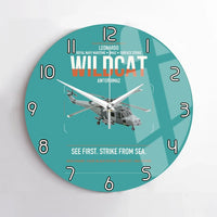 Thumbnail for Leonardo AW159 Wildcat HMA2 design on turquoise no frame wall clock
