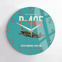 Thumbnail for P-40E Warhawk design on turquoise no frame wall clock