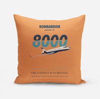 Thumbnail for Bombardier Global 8000 design on orange pillow
