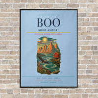 Thumbnail for Bodø Airport BOO - Canvas Framed - Light Blue