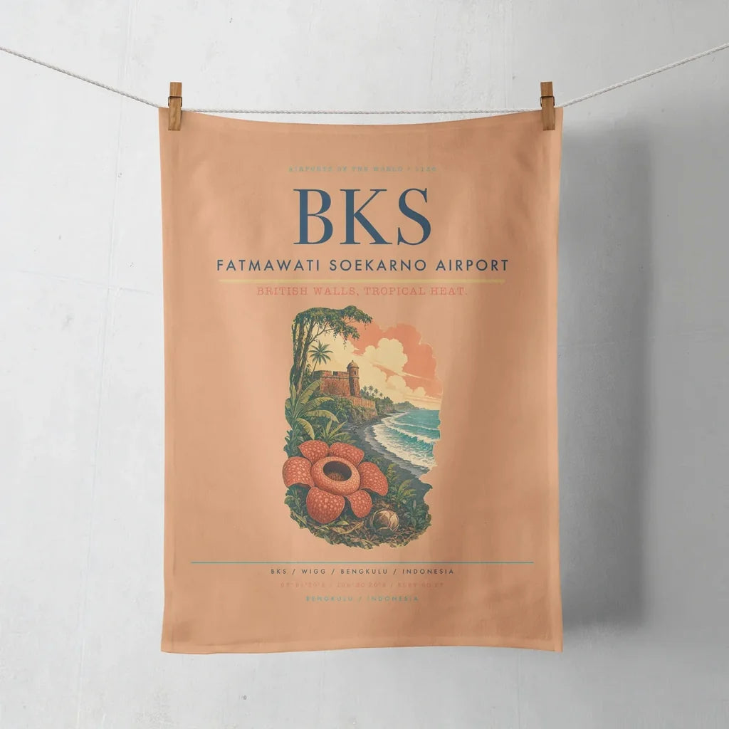 Fatmawati Soekarno Airport (BKS) design on orange towel