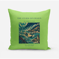 Thumbnail for VINTAGE G4074 - The Storm Diversion - Designed Pillows design on lightgreen