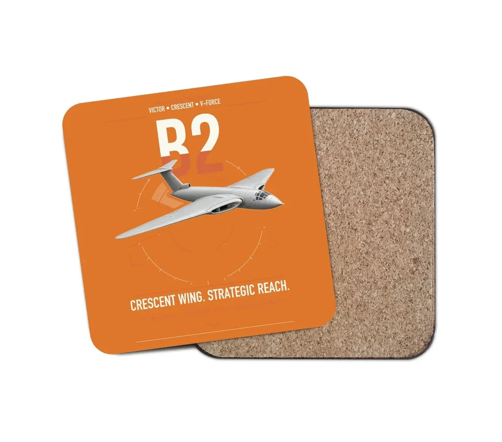 Handley Page Victor B2 design on orange 1 piece coaster
