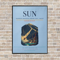 Thumbnail for Friedman Memorial Airport SUN — Hailey vertical canvas print - framed - light blue background