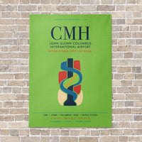 Thumbnail for John Glenn Columbus International Airport CMH vertical canvas print - no frame - light green background