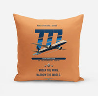 Thumbnail for Boeing 777-9 design on orange pillow