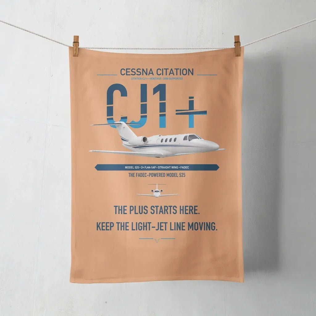 Cessna Citation CJ1+ design on orange towel