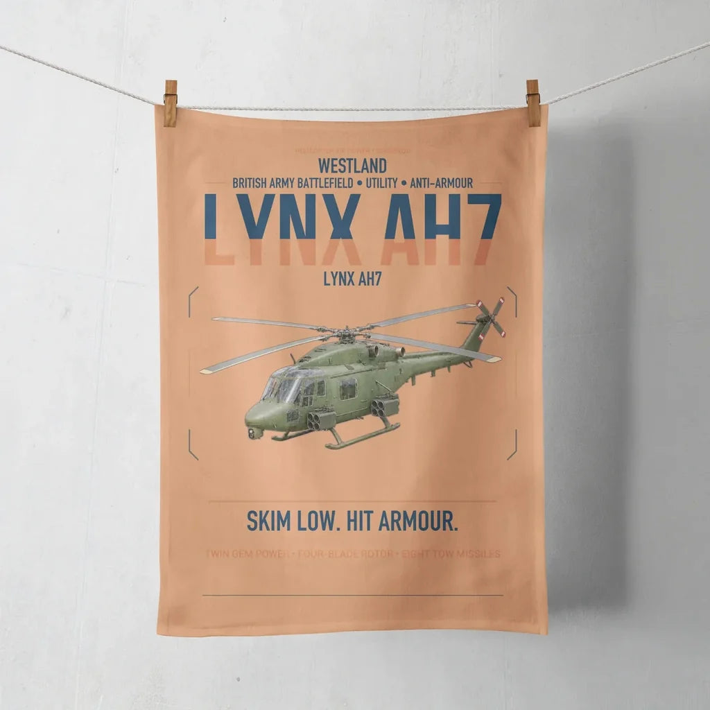Westland Lynx AH7 design on orange towel