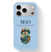 Thumbnail for Missoula Airport (MSO) design on light blue iPhone 17 Pro MagSafe case