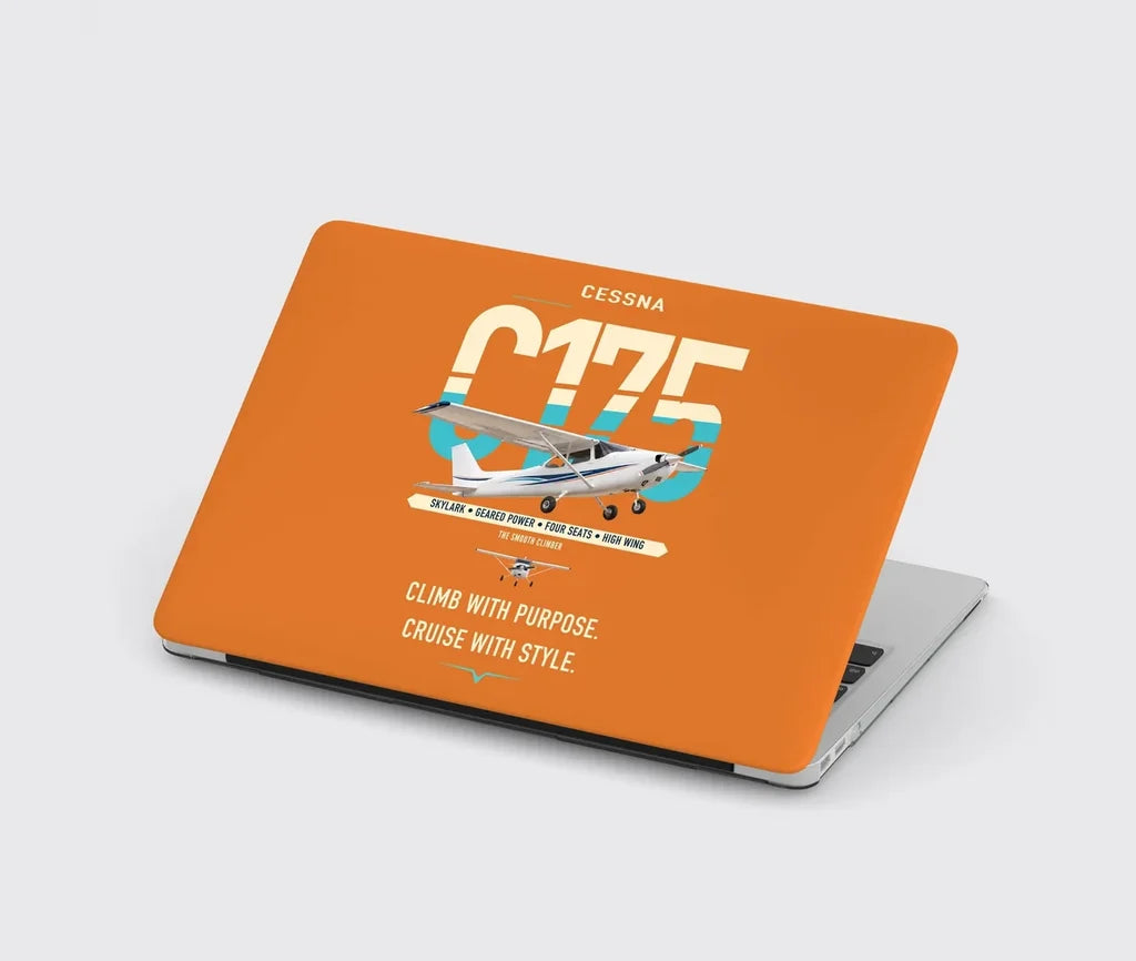 Cessna 175 Skylark design on orange MacBook case