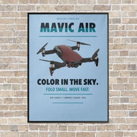 Thumbnail for DJI Mavic Air vertical canvas print - framed - light blue background
