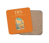 Thumbnail for Turin Airport (TRN) design on orange 1 piece coaster
