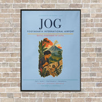 Thumbnail for Yogyakarta International Airport JOG vertical canvas print - framed - light blue background