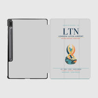 Thumbnail for London Luton Airport (LTN) design on light gray samsung tablet tablet case