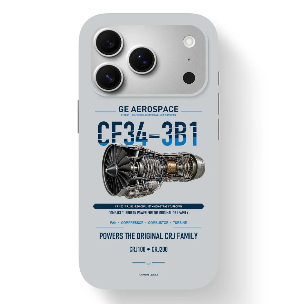 CF34-3B1 Case design on light gray iphone case