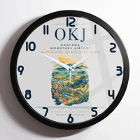 Thumbnail for Okayama Momotaro Airport (OKJ) design on light gray framed wall clock